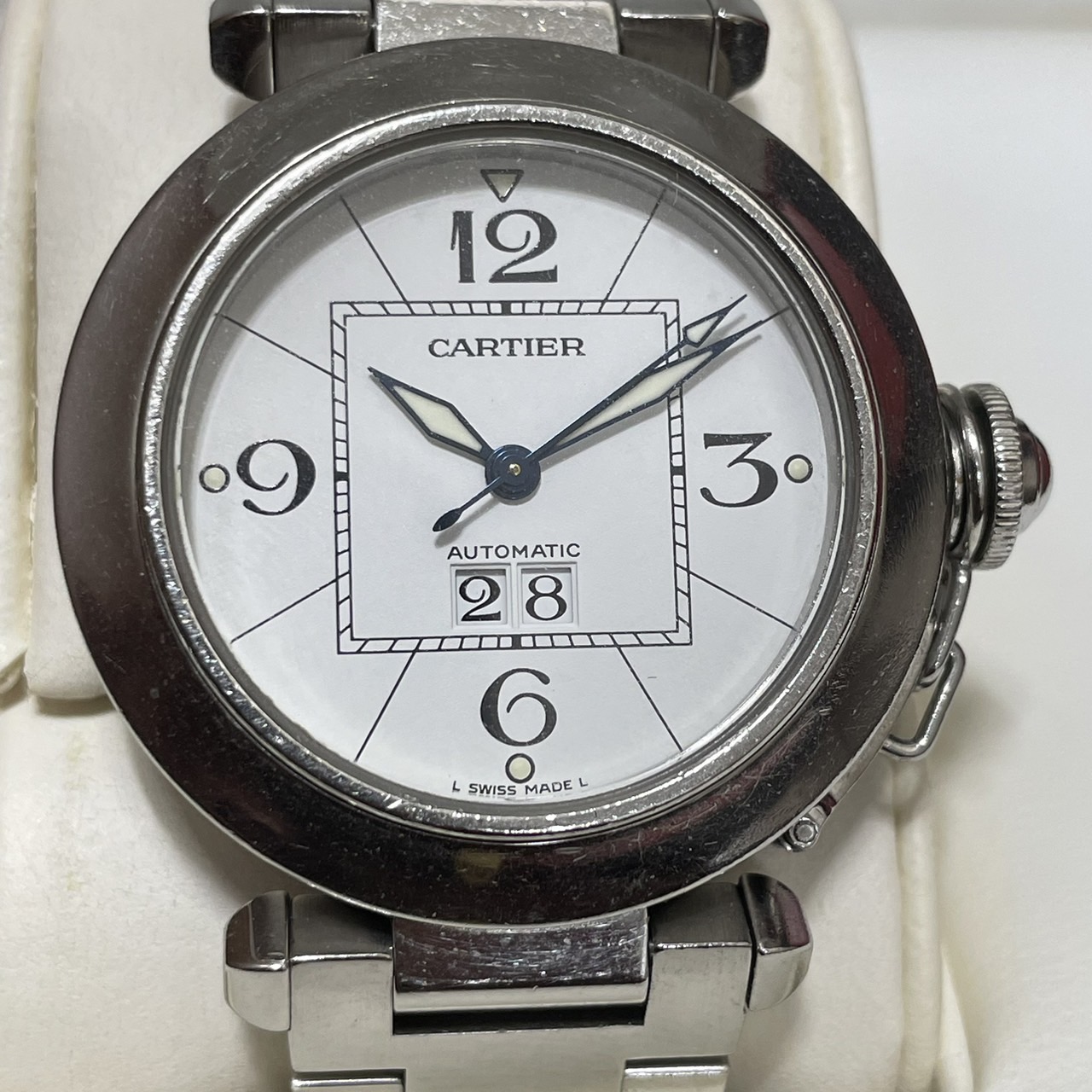 【買取実績|神戸市西区】カルティエ「パシャC ビッグデイト W31055M7」を高価買取いたしました!