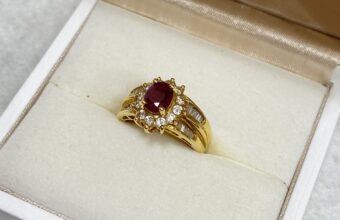 【買取実績｜磯城郡】K18 赤色カラーストーンリングを出張買取しました!